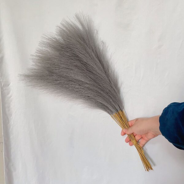 Fanno-20 sticks Natural Dark Gray Pampas Grass Bouquet-21.65" Fluffy Dried Pampas for Home Decor and Events