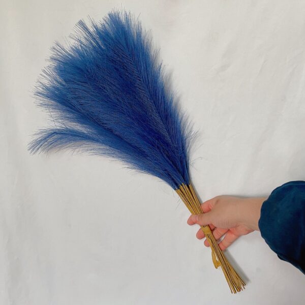 Fanno-20 sticks Natural Peacock Blue Pampas Grass Bouquet-21.65" Fluffy Dried Pampas for Home Decor and Events