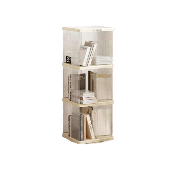 Fanno-Rotating bookshelf square storage three layers color size 36x36x106.5