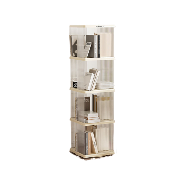 Fanno-Rotating bookshelf four layers storage square 36CM color black