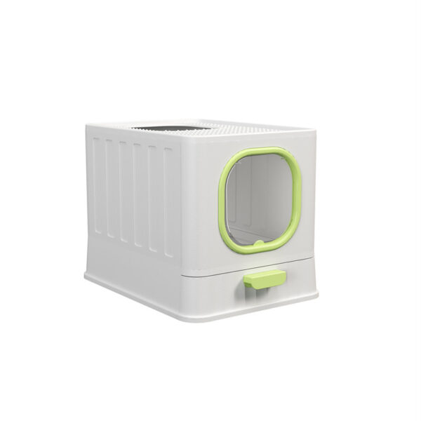 Fanno-cat litter box green plastic enclosed 38cm 51cm 39cm folding