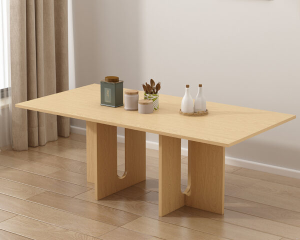 Fanno-Dining Table Walnut Melamine 6 Seater 180x90x75 cm Elegant Durable