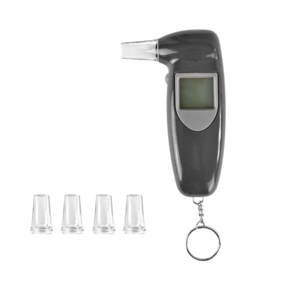 Fanno-Digital Alcohol Breath Tester LCD Display Keychain Black Size Compact