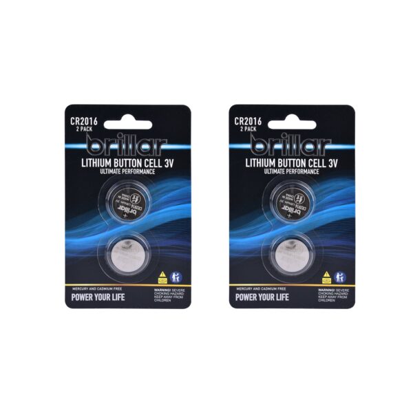 Fanno-CR2016 Button Cell 2pk Lithium batteries long lasting power 2 pack black