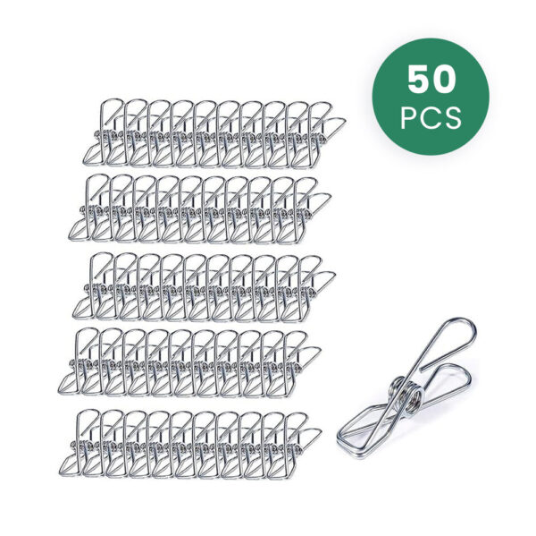 Fanno-50pcs stainless steel pegs weather resistant rust proof 5.6cm silver