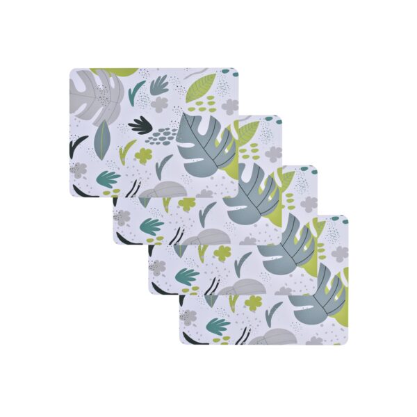 Fanno-Set of 4 Placemats Monstera 34x26.5cm heat resistant wipe clean green