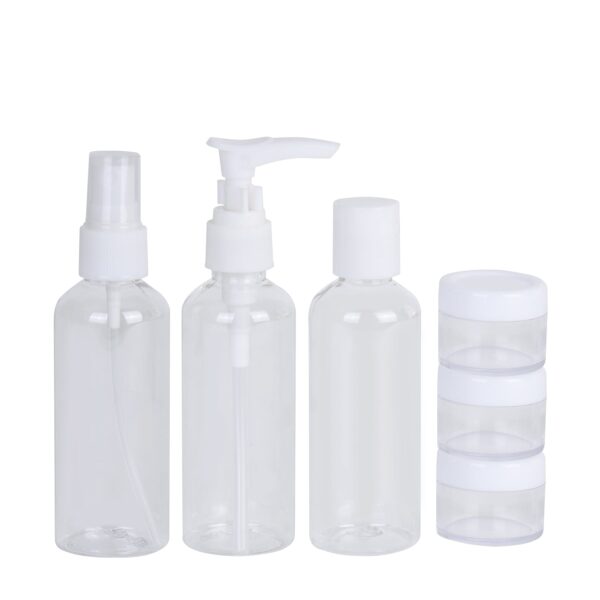 Fanno-Travel Bottle Set 6 Pcs PVC Bag Toiletries 100ml 15ml Clear