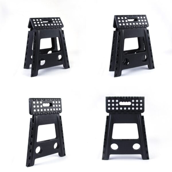 Fanno-Folding Stool Portable Chair Easy Carry Outdoor Camping Black 39cm 125kg