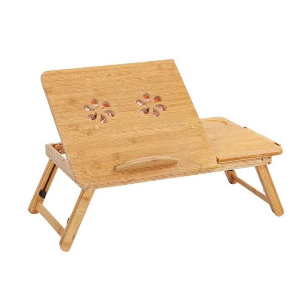 Fanno-Bamboo Laptop Table Adjustable Foldable Bed Tray Eco-Friendly 52-56cm