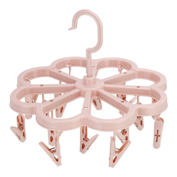 Fanno-Collapsible airer 16 pegs drying rack pink space saving small items