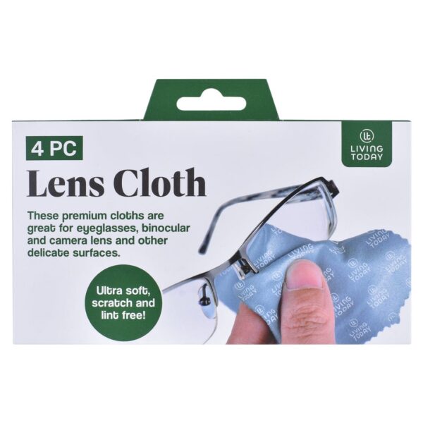 Fanno-Lens Polishing Cloths 4pc Sky Blue Silver Soft Scratch Free 15cm