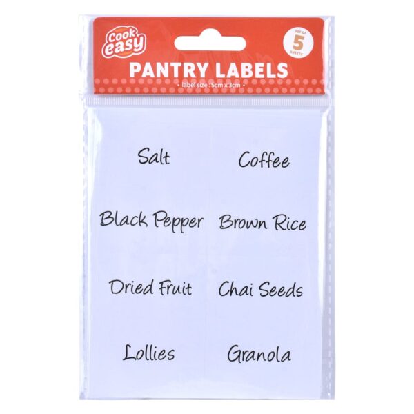 Fanno-Pantry Label Stickers 40pc Self Adhesive Easy to Remove Clear 5x3cm