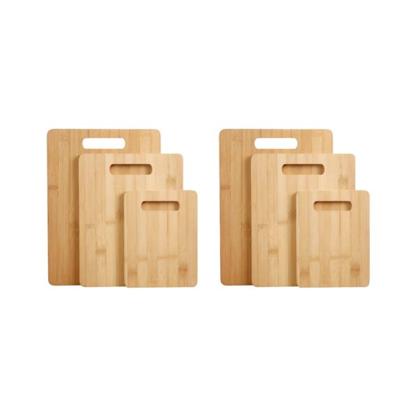 Fanno-Bamboo Cutting Board Set 3pcs Cheese Serving Light Wood Tone 100% Organic