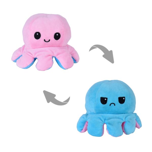 Fanno-Reversible Octopus Plush Toy 2 pack assorted color size 15cm mood change