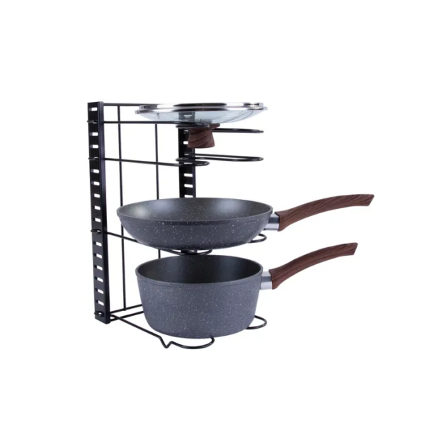 Fanno-kitchen rack adjustable organizer black iron compact 5 tiers 26cm