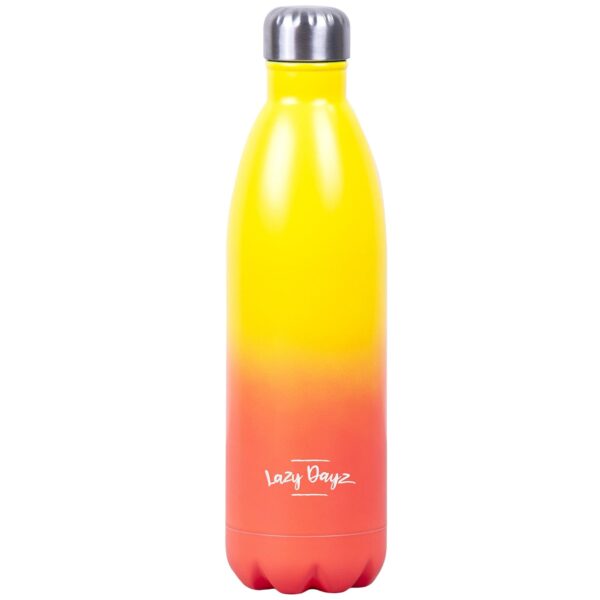 Fanno-Jumbo Drink Bottle 1L Yellow Peach Ombre Cool Stainless Steel Fluro