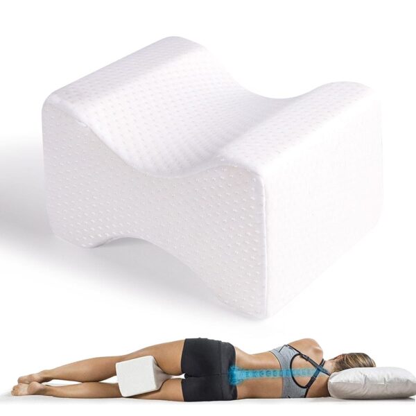 Fanno-Memory Foam Leg Pillow White Size 24x21x14.5cm Sciatica Relief Comfort