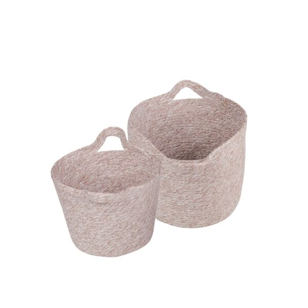 Fanno-Storage Baskets Set Medium Large Cotton Rope 30x25x20cm Grey