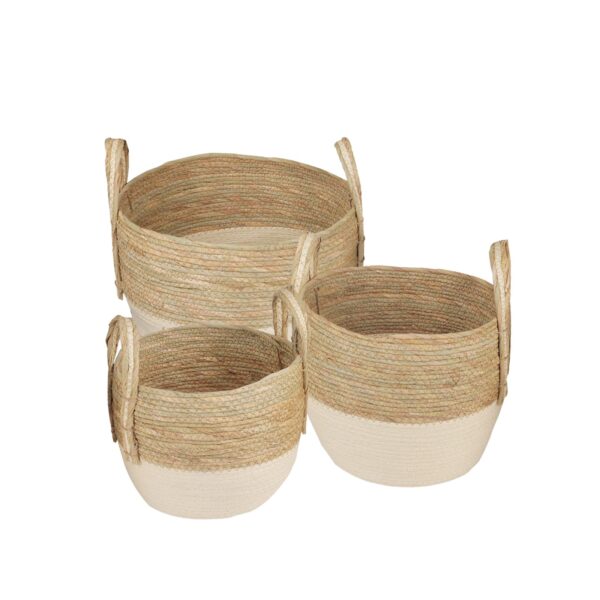 Fanno-Storage Baskets Set Cotton Rope Handmade Medium Large Small Grey