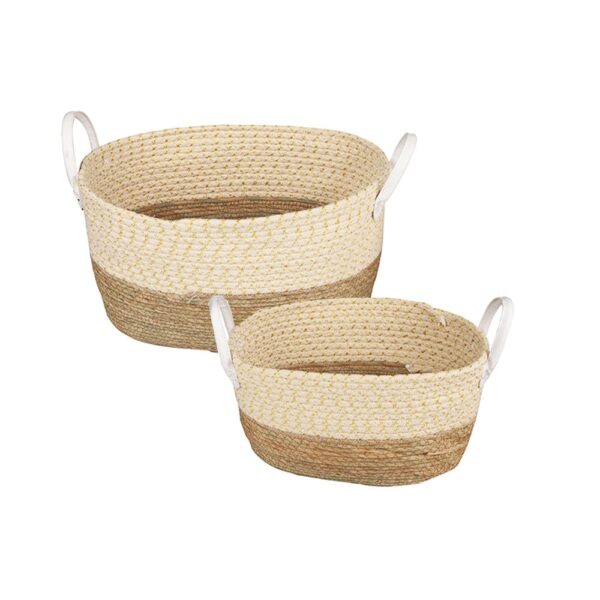 Fanno-Storage Baskets medium large cotton rope carry handles indoor use