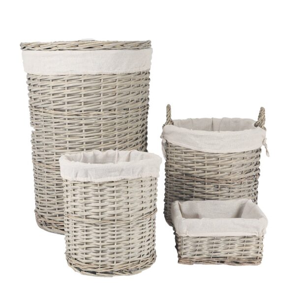 Fanno-Wicker Storage Baskets Set 4 Piece Indoor Handmade Medium Large Colorful