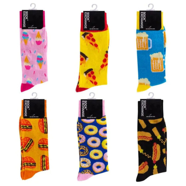 Fanno-Funny socks novelty gift breathable cotton size 5-13 colorful design