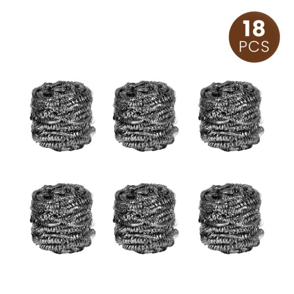 Fanno-stainless steel scourers 18 pack heavy duty cleaning tool size 3 color silver