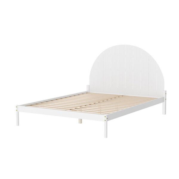 Fanno-Bed Frame Queen Size Wooden White DALY