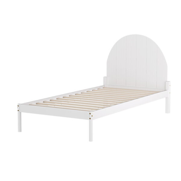 Fanno-Bed Frame Single Size Wooden White DALY