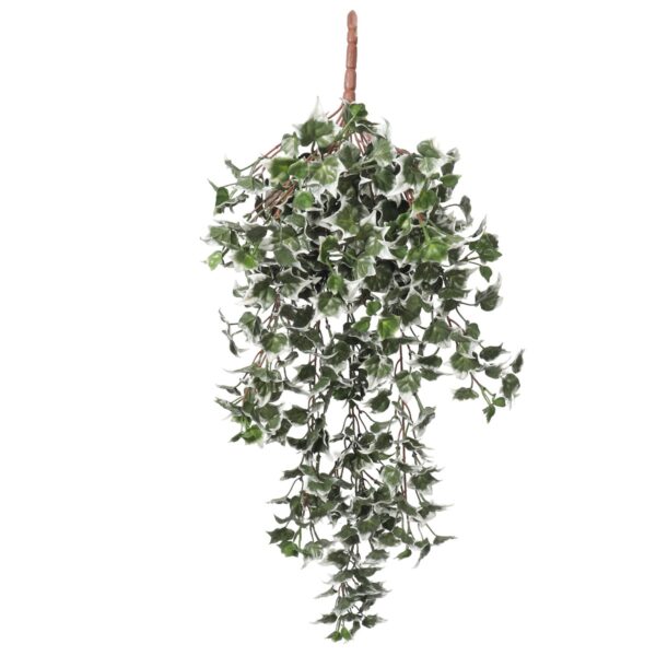 Fanno-Artificial Hanging Ivy Bush 80cm UV Resistant Mixed Green White Tipped Leaves