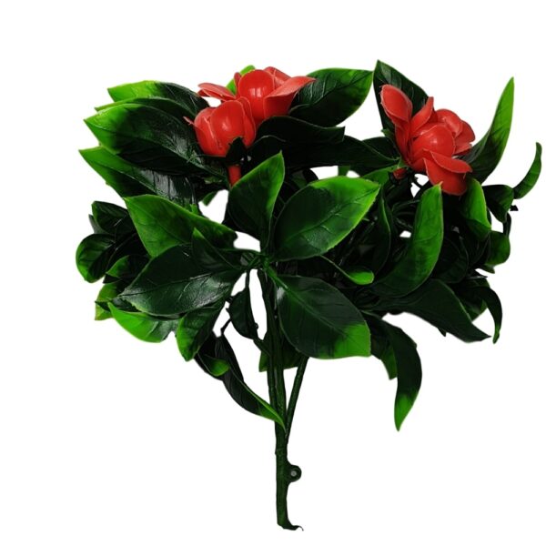 Fanno-Faux Flowering Red Rose Stem UV Resistant 30cm for Green Walls and Planters