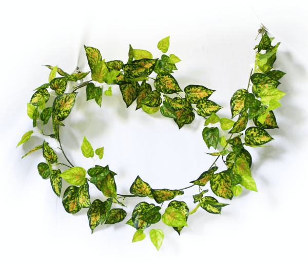 Fanno-Artificial Pothos Garland 190cm Mixed Yellow and Red Indoor Outdoor Decor