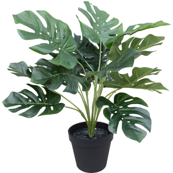 Fanno-Artificial Potted Monstera Plant 40 cm Lifelike Split Philodendron Home Decor