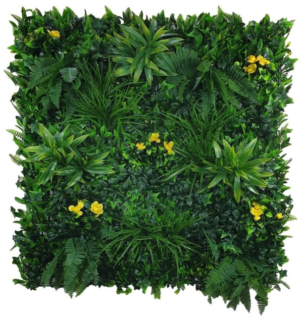 Fanno-Vertical Garden Panel with Yellow Roses UV Resistant Indoor Outdoor 100cm x 100cm